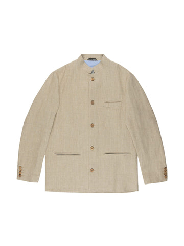 FLINT GREY LINEN NEHRU JACKET