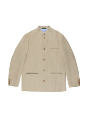 FLINT GREY LINEN NEHRU JACKET
