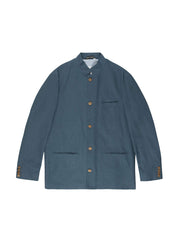 INDIGO LINEN NEHRU JACKET