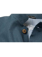 INDIGO LINEN NEHRU JACKET
