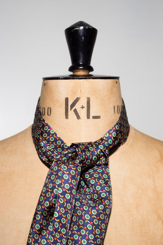 NAVY SILK TOUCAN PRINT CRAVAT