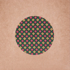 GREEN GEOMETRIC PRINT SILK POCKET SQUARE