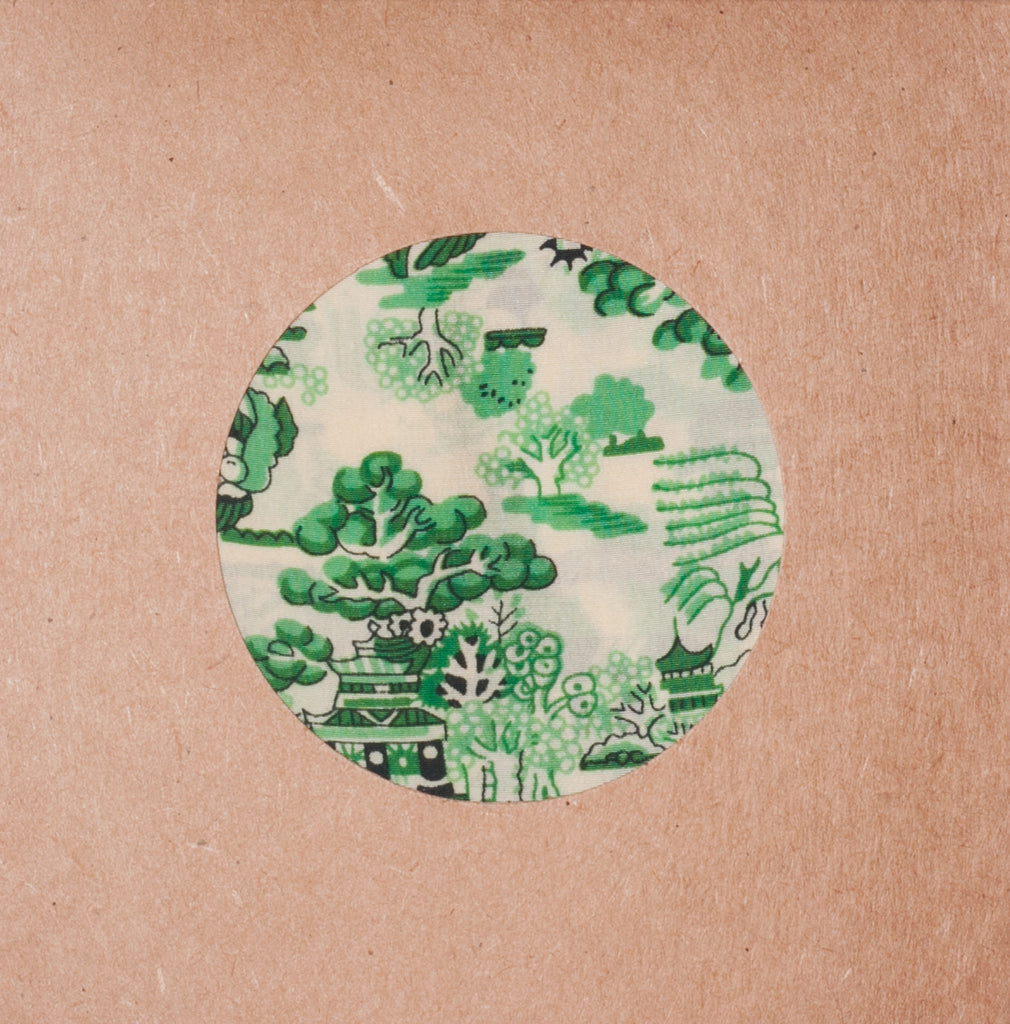 GREEN SILK JAPANESE GARDEN POCKET SQUARE