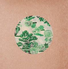 GREEN SILK JAPANESE GARDEN POCKET SQUARE