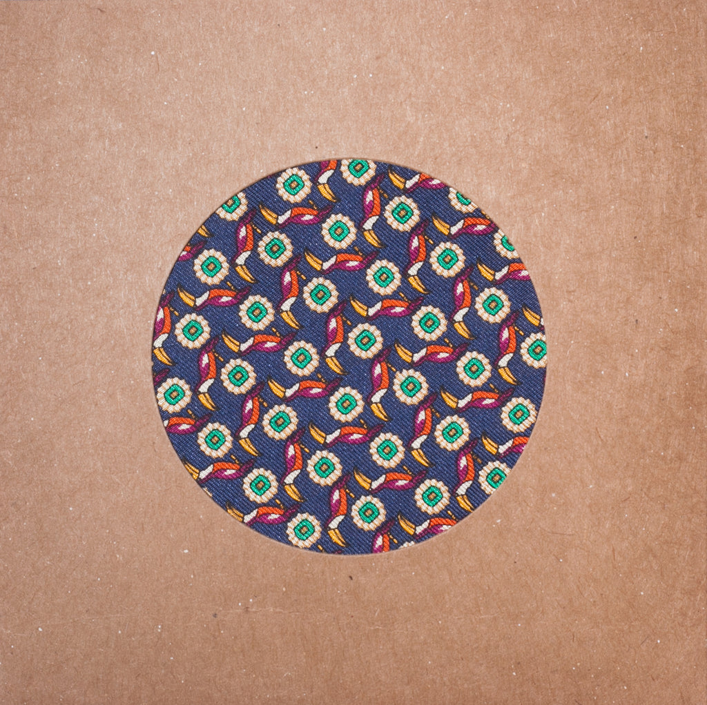 NAVY SILK TOUCAN PRINT POCKET SQUARE