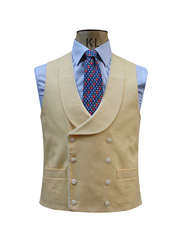 DOUBLE BREASTED PRIMROSE LINEN WAISTCOAT