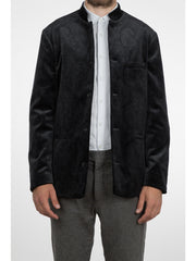 PAISLEY VELVET BLACK NEHRU JACKET