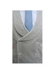 DOUBLE BREASTED ASH GREY LINEN WAISTCOAT