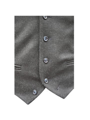 SINGLE BREASTED BLACK HERRINGBONE WOOL WAISTCOAT