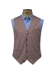 SINGLE BREASTED CANDY STRIPED WAISTCOAT
