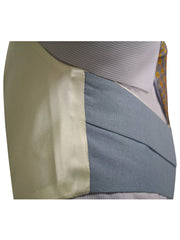 DOUBLE BREASTED CHALK BLUE LINEN WAISTCOAT