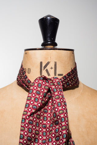 RED SILK DIAMOND & SPOT CRAVAT