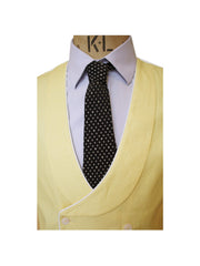 DOUBLE BREASTED DAFFODIL LINEN WAISTCOAT