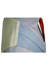 DOUBLE BREASTED FORGET ME NOT LINEN WAISTCOAT