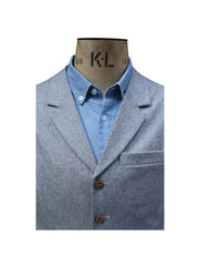 SINGLE BREASTED GREY WOOL WAISTCOAT