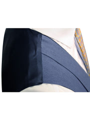 DOUBLE BREASTED INDIGO LINEN WAISTCOAT