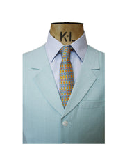 SINGLE BREASTED JADE LINEN WAISTCOAT