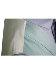 DOUBLE BREASTED JADE LINEN WAISTCOAT
