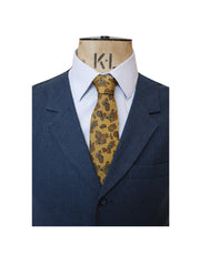 SINGLE BREASTED MARINE BLUE LINEN WAISTCOAT