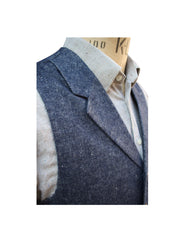 SINGLE BREASTED NAVY WOOL WAISTCOAT