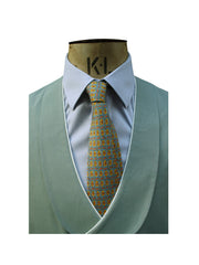 DOUBLE BREASTED SEA GREEN LINEN WAISTCOAT