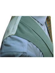 DOUBLE BREASTED SEA GREEN LINEN WAISTCOAT