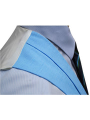 DOUBLE BREASTED SKY BLUE LINEN WAISTCOAT